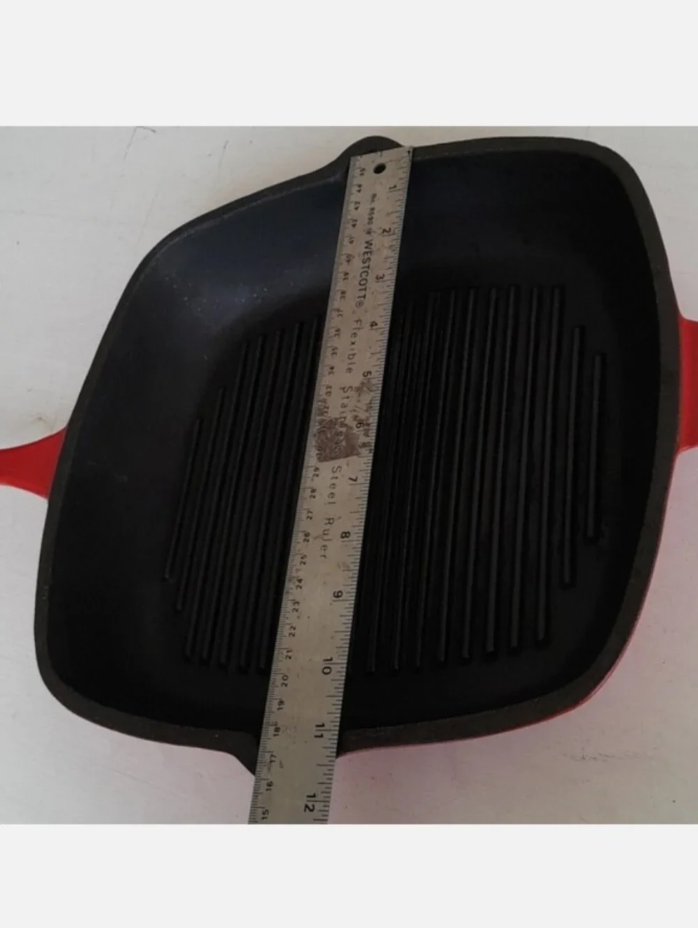 Martha Stewart Iron Cast Grill Pan Red